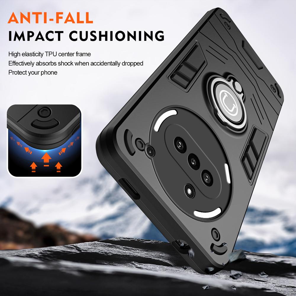 KEYSION Противоударный чехол для телефона Nothing 3A силикон + поликарбонатное металлическое кольцо-подставка для камеры защитный чехол для телефона Nothing 3A
