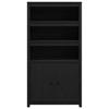 Highboard Black 80 x 35 x 154 cm Solid Pine Wood