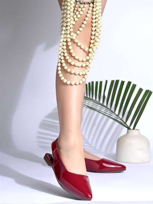 Shoetopia Однотонные босоножки-слингбэк с острым носом на плоской подошве для женщин и девочек