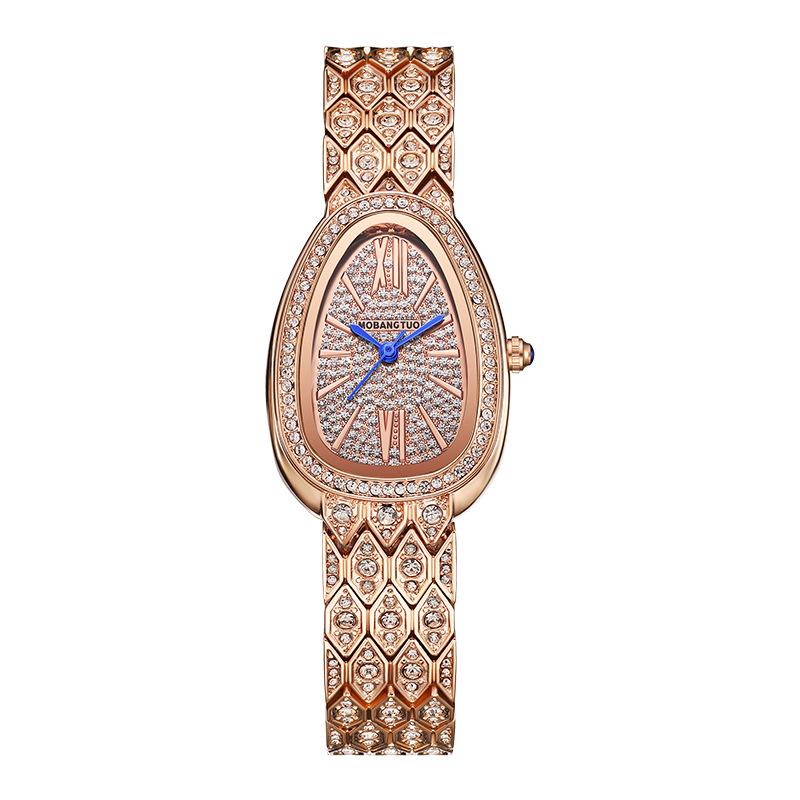 Элегантные женские кварцевые часы в форме змеи со звездным циферблатом - Роскошный водонепроницаемый браслет с бриллиантами от нишевого бренда Light Fashion.