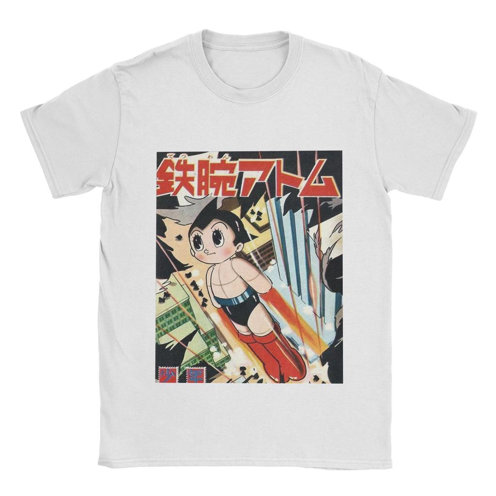 Men T-Shirts Vintage Astro Boy Cover Casual Pure Cotton Tees Short Sleeve  T Shirt O Neck Clothes Plus Size