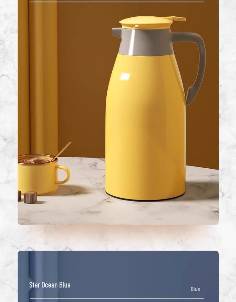 Large Capacity Thermos Flask with Glass Liner - Insulated Hot Water Bottle for Dorms