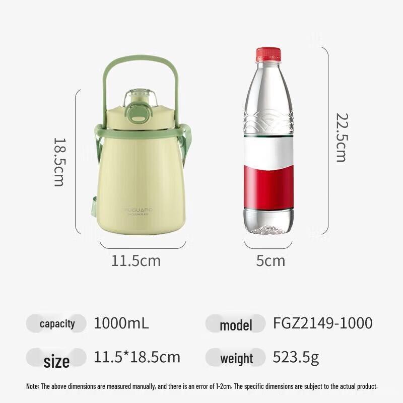 FUGUANG 316L Stainless Steel Large Capacity Insulated Straw Water Bottle