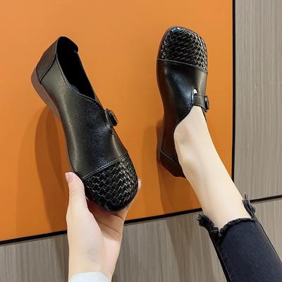Модные балетки из искусственной кожи 2024 года, высококачественные женские туфли с квадратным носком, весна/осень для взрослых, однотонные, без застежек, слипоны, милые балетки Zapatos Planos