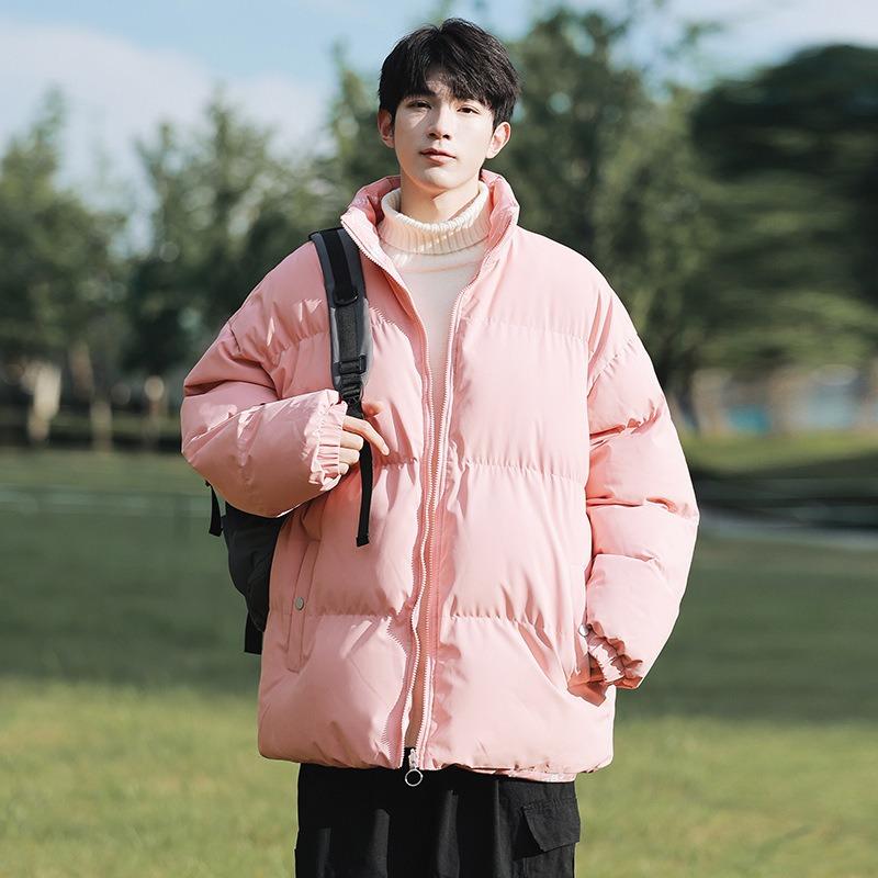 Winter Stand-up Collar Bread Clothes Men Wear Loose Cotton-padded Clothes On Both Sides Student Couple Clothes Casual Simple Cotton-padded Jacket