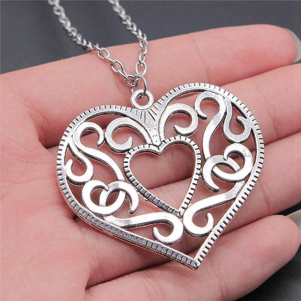 Любовь Сердце Мир 45 см или 70 см Длинная Цепочка Ожерелье Женские Украшения Юбилей Новые Находки и Компоненты