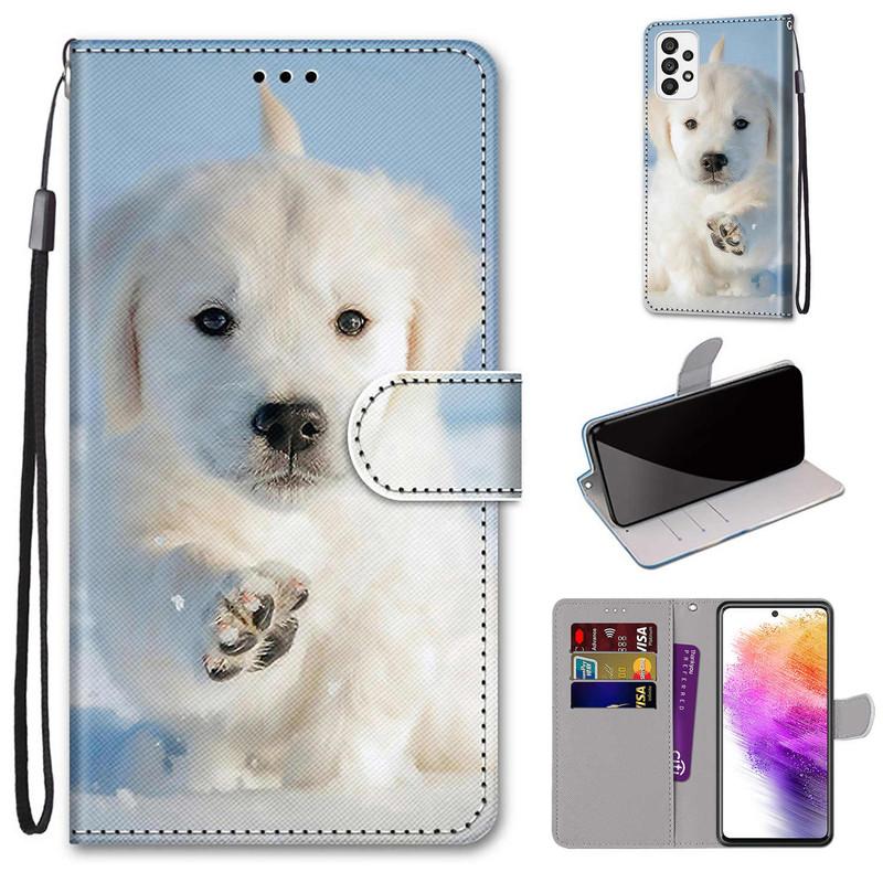 Для iPhone 15 14 13 Pro Max Samsung S23 S24 S22 Ultra A24 A25 A35 A55 A52 милый анималистичный узор PU кожаный чехол-книжка с отделениями для карт и подставкой для телефона