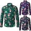 Men Casual Snowflakes Santa Candy Printed Christmas Shirt Top Blouse