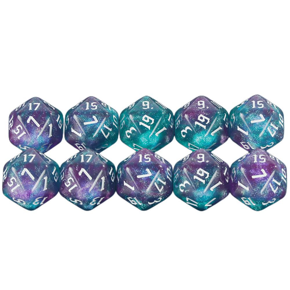 20-гранные разноцветные многогранные игральные кости D20, удивительные блестящие игральные кости для ролевых игр, DND, обучение математике, настольные игры