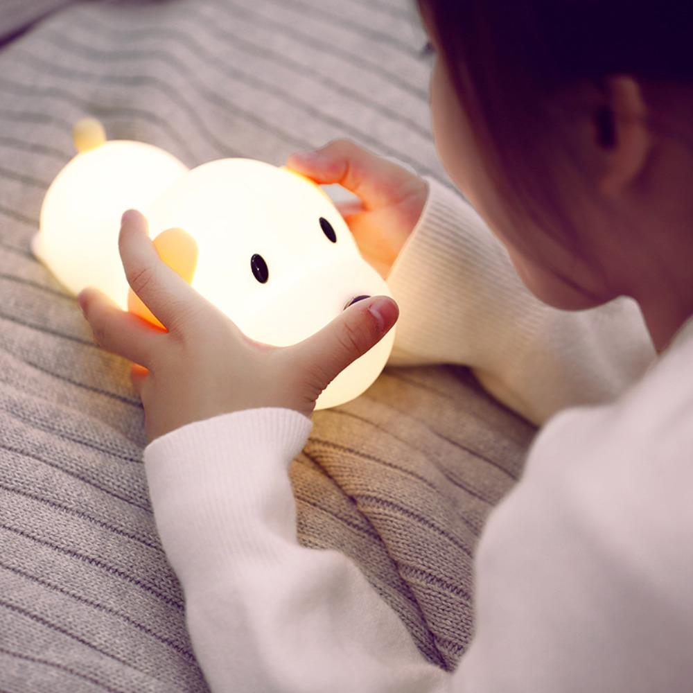 Silicone Puppy Night Light Dimmable Animal Lamp Baby Toy Papa Puppy Night Lamp Bedroom Decor