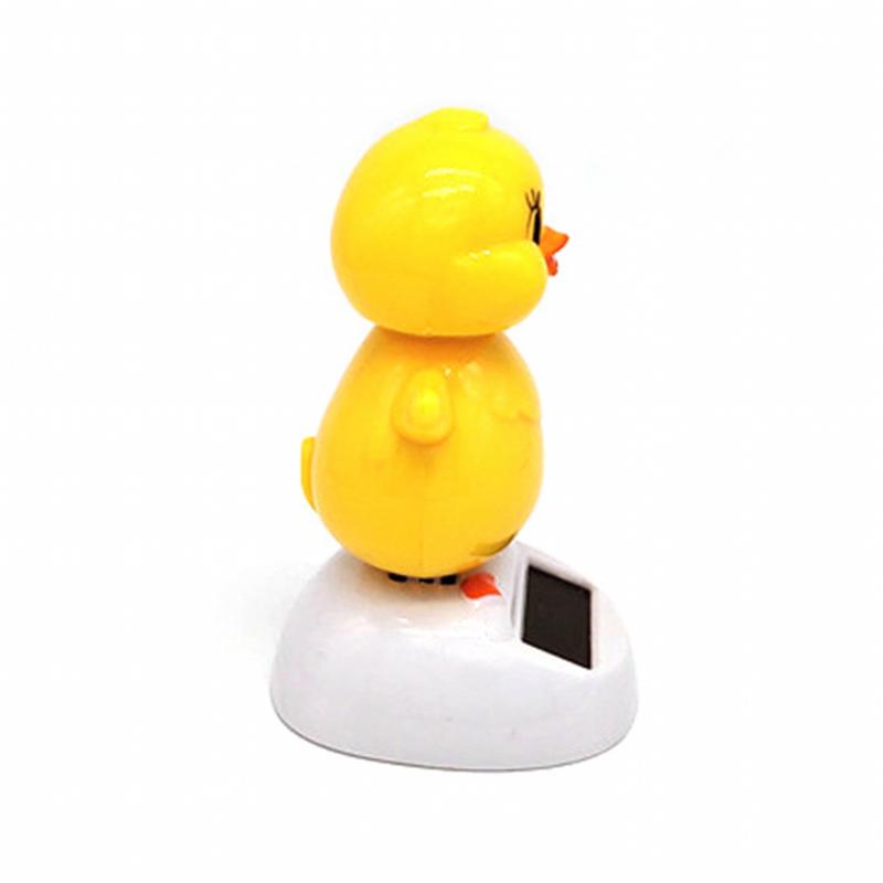 Car Dashboard Decoration Solar Dancing Chick Figurines Solar Powered Dancing Toys Cartoon Chick Ornaments Figures Bobble Head