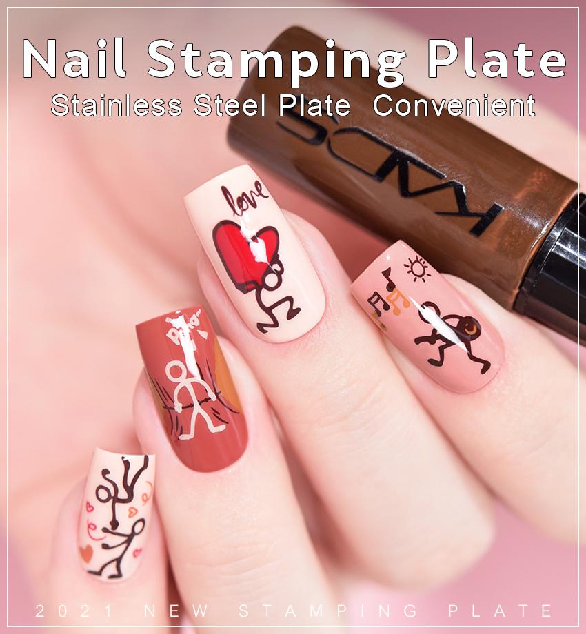 kads Nail Stamp Template Fashion 085 Simple Figure Painting Nail Art Stencil Manicure Stamping Printing Tool for Nail Beauty