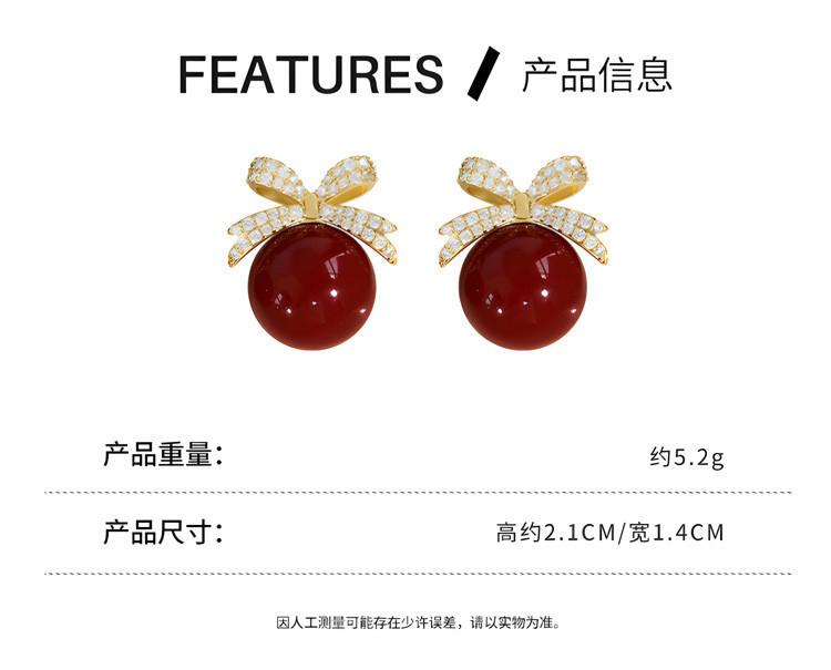 New Year's Red Earrings for Women