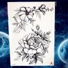 1PC Black Tulip Tattoos Stickers Women Arm Art Bracelet Tattoo Temporary Butterfly Rose Chains Chest