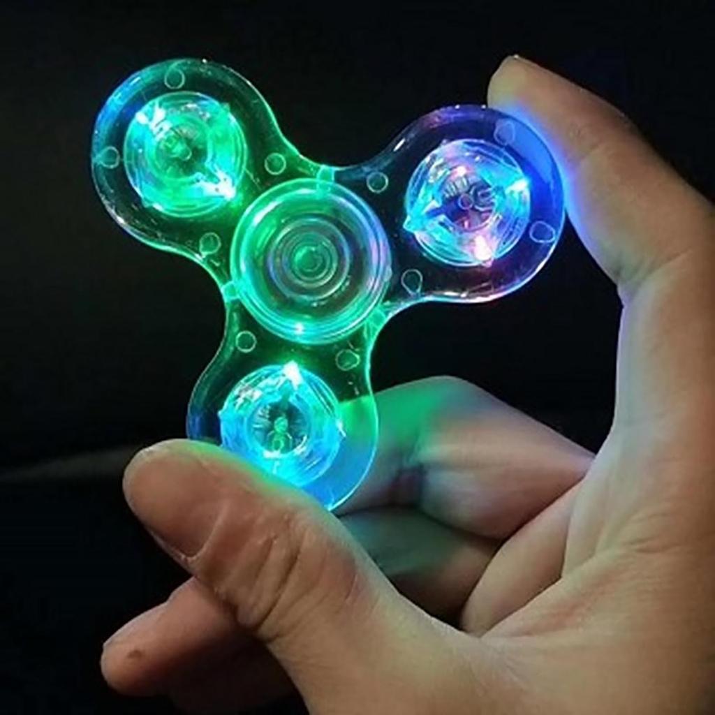 Folulus Crystal LED Light Finger Gyro Toy Anxiety Relief Toys For Children And Adults
