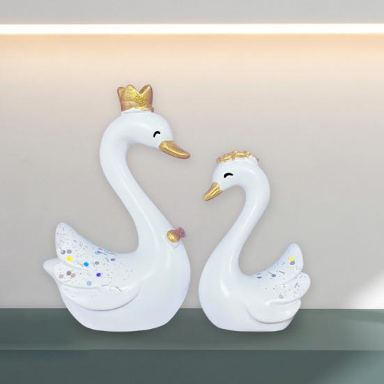 Шикарные статуи лебедя, топперы, реалистичная форма, две части, декоративные