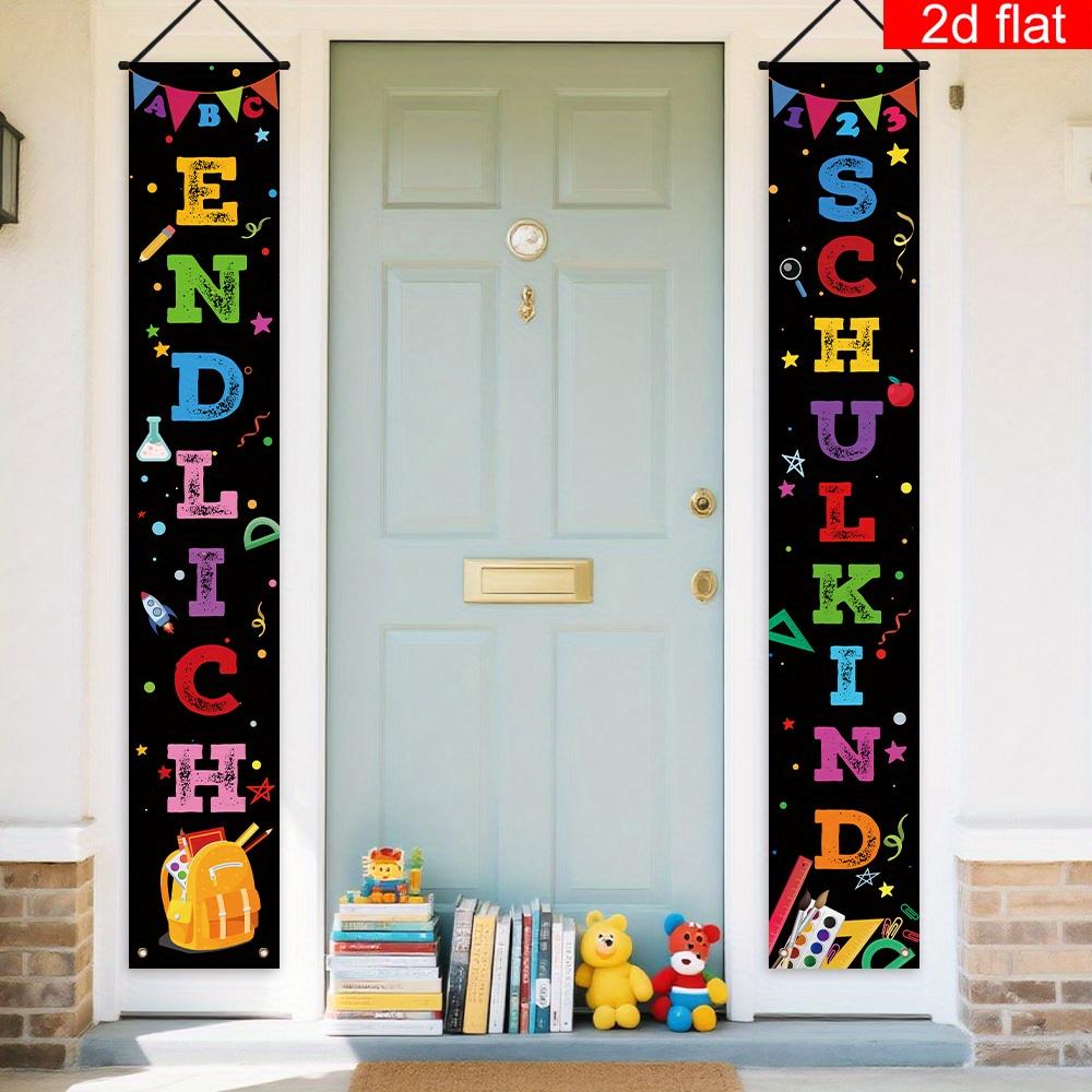 Back to School Couplet Banner Student 1 Pair Polyester Indoor Outdoor Decor