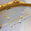 Star Full Diamond Rose Collarbone Chain Bracelet Star With Flower Necklace Light Luxury High-End Set