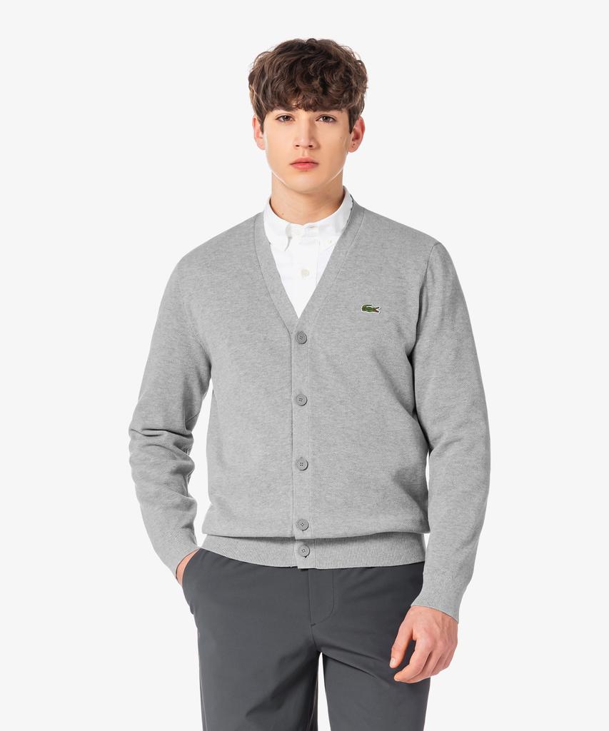 Lacoste Men'S Pique V-Neck Cardigan Ah186E-56G 5Hi