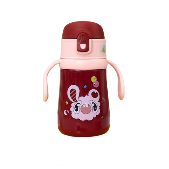 1 комплект термочашки емкостью 360 мл с ручкой и ремешком из пищевой нержавеющей стали с изолированным принтом животных