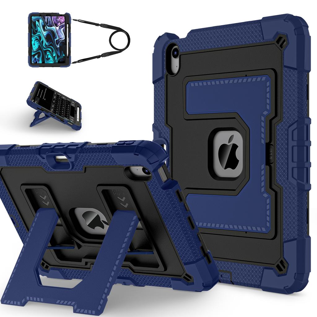 Larger Stand Case Universal for IPad Air 11 2025 M3 2024 M2 Air 4 5 10.9" 3-Layers Protection Hybrid Cover with Shoulder Strap