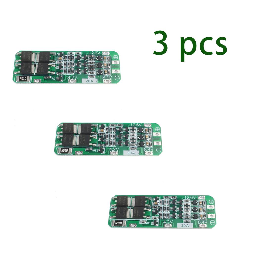 Плата защиты литий-ионного аккумулятора 3S BMS 20A 12.6V с платой балансировки Cell Eq, защита от перегрузки по току для 18650, мотор дрели