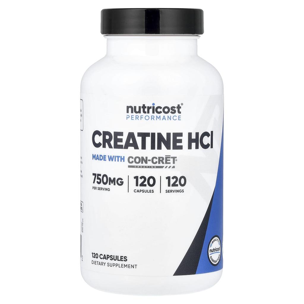 Nutricost Athletic Performance, Creatine HCl, 750mg, 120 Capsules