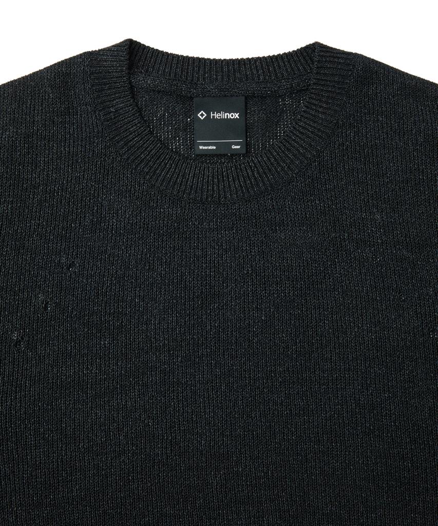 Hellinogseuweeo Eclipse Hole Layer Knit_Black