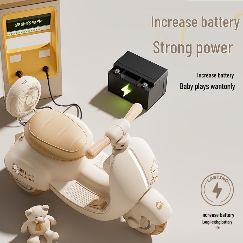 Детский электрический трехколесный мотоцикл с пультом дистанционного управления и световыми эффектами для мальчиков и девочек - Автомобиль Мулан