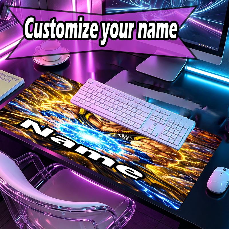 Custom Name Personalized Anime Pattern Mousepad, Laptop PC Desk Mat, Decorative Desk Mat for Home Keyboard Pad Gift