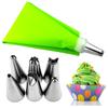 8PCS/bag Silicone Icing Piping Cream Pastry Bag + 6 Stainless Steel Cake Nozzle DIY Decorating Tips Fondant Tools