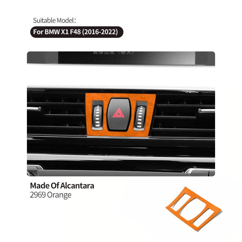 For BMW X1 F48 (2016-) Center Console Warning Light Button Trim Sticker Car Interior Tuning Accessories Made of Alcantara