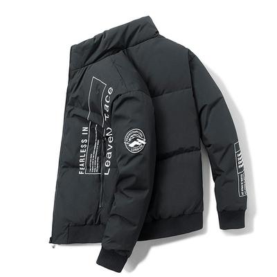 Зимний мужской пуховик средней длины, 90% белый утиный пух, стеганая куртка с капюшоном и воротником-стойкой