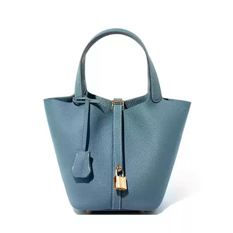 Women's Niche Design Casual Genuine Leather Bucket Handbag