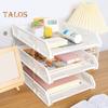 3 Tier Stackable Letter Tray Desk Paper Organizer Plastic File Document Storage Rack for Home Office School