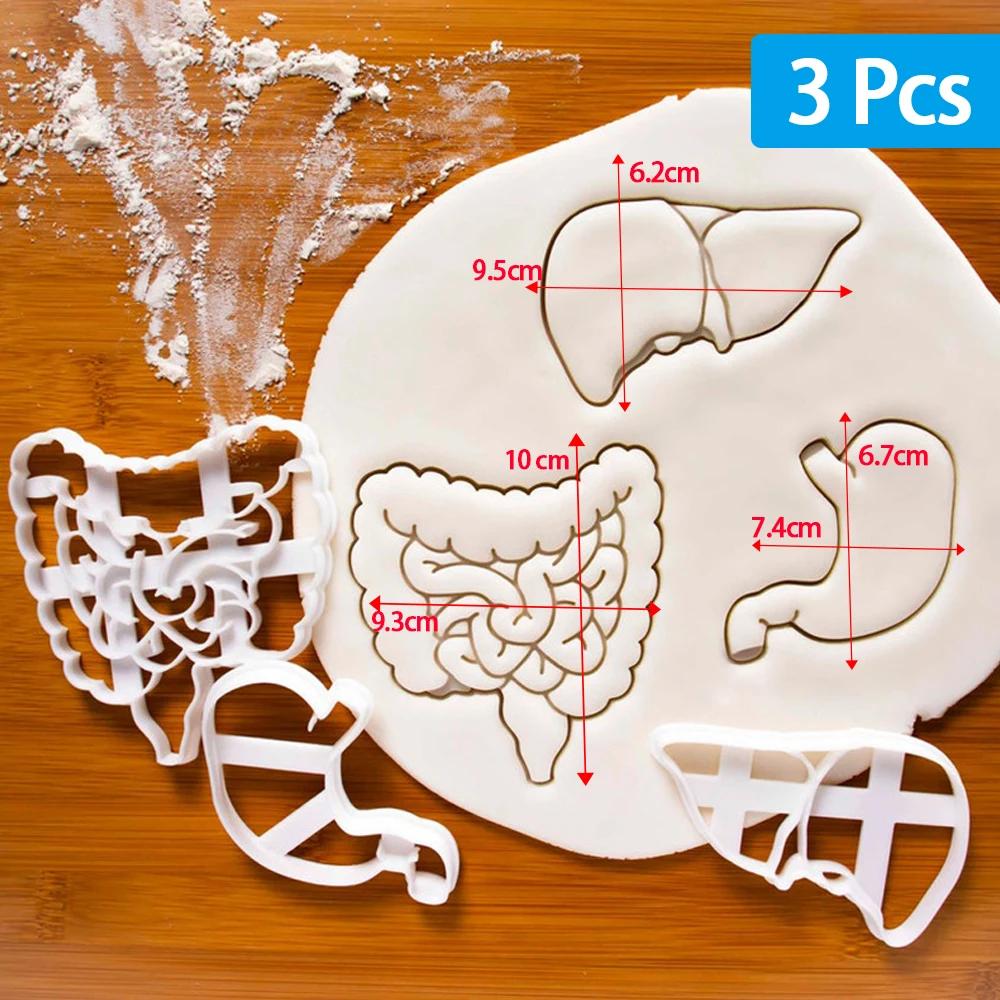 Human Organs Cookie Cutter Heart Brain Shape Fondant Icing Biscuit Mold Party Cake Decoating Baking Tools Kitchen Accessories