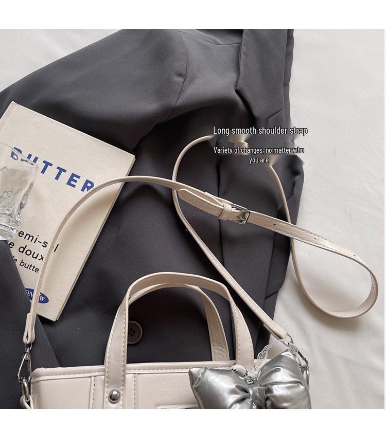 Модная сумка-корзина с бантом 2025 года - Высококачественная текстурированная сумка через плечо