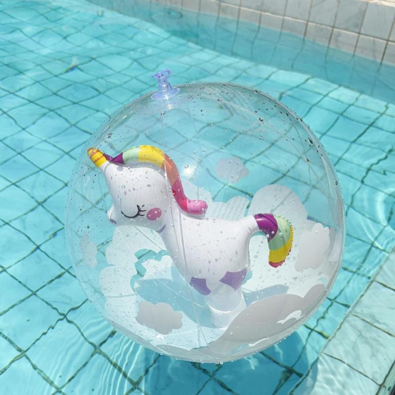 Надувной пляжный мяч "Русалка-Единорог" - Игрушка для игр в воде для детей и реквизит для фотосъемки