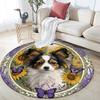 Butterfly Dog pattern round rug,Carpet Rug for Living Room Bedroom Playroom ,Non-slip Floor Mat,Holiday Gifts and Birthday Gifts.