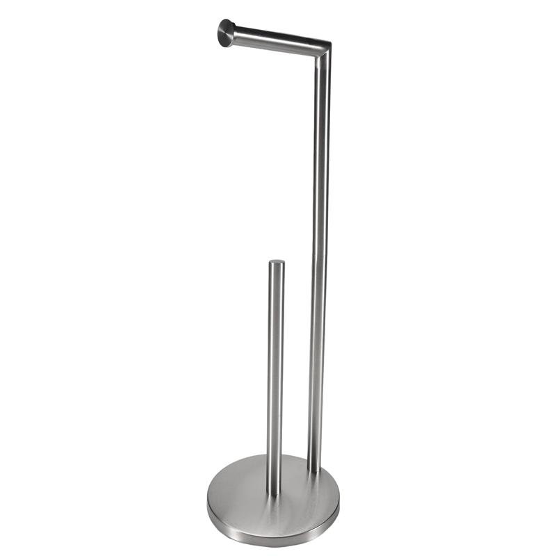 ABBY-Freestanding Toilet Paper Holder Stand With Reserve, Stainless Steel Tissue Holder, Toilet Paper Stand For Bathroom