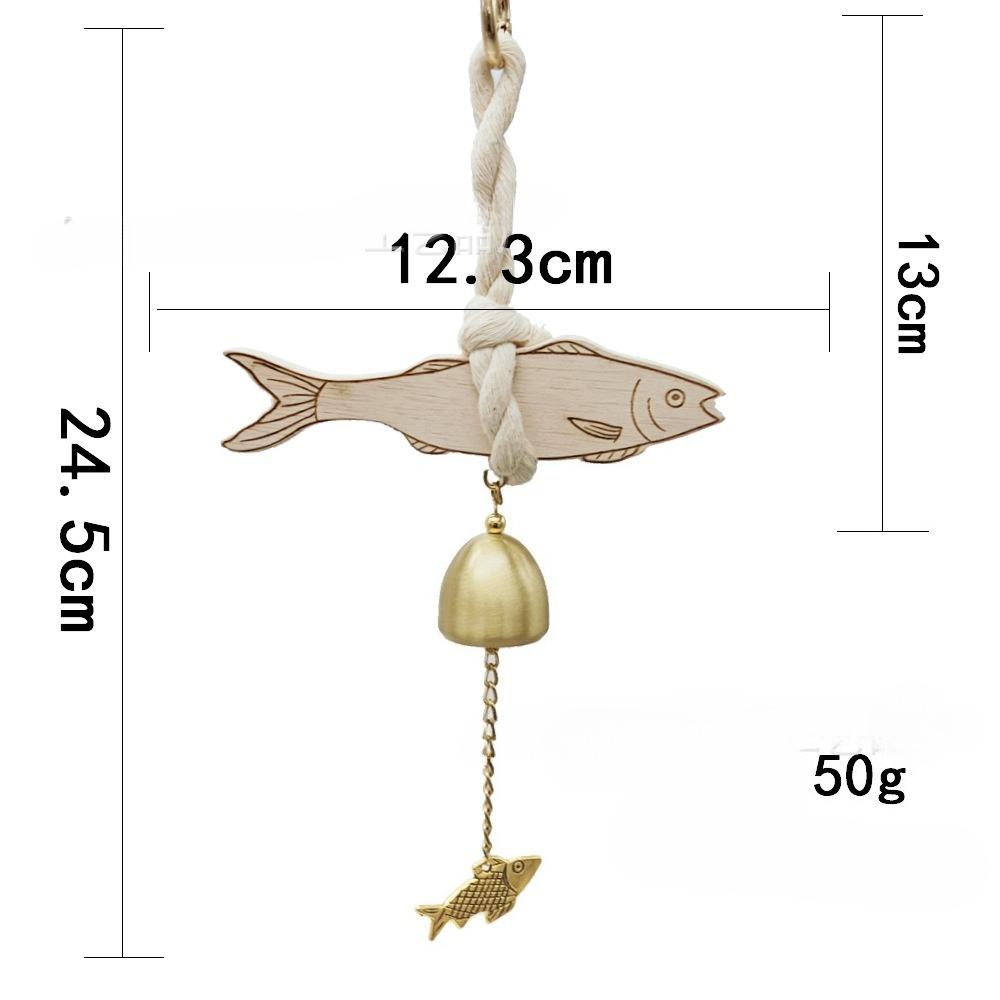 Wooden Windchime Home Decoration Wooden Door Bell Front Door Remind Bell Fish Shaped Alarming Windchime Room Decoration