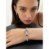 Silver-Plated Four-Leaf Clover Zircon Bracelet - Exquisite Handcrafted Jewelry
