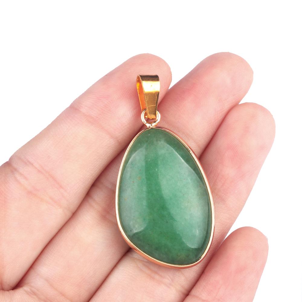 1шт богемный стиль зеленый авантюрин кулон, многообразные подвески из натурального камня Подвески для изготовления ювелирных изделий DIY Мужчины Женщины Ожерелье Аксессуары Ремесло