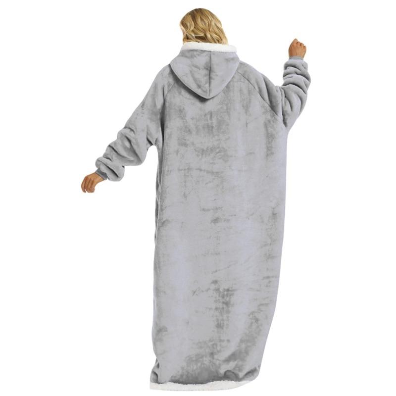 Носимое одеяло с капюшоном, одеяло с длинными рукавами, тепловой джемпер, мягкая толстовка, подарок, плюшевое одеяло с капюшоном для телевизора, зимняя женская и мужская домашняя одежда, толстовки