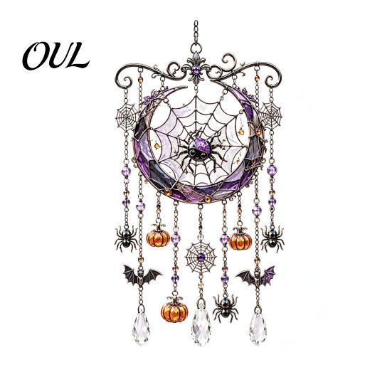 Harvest Season Gift for Gardeners Halloween Acrylic Wind Chime Pendant, Crystal Suncatcher Hanging Ornaments, Decorative Unique Seasonal Ornaments