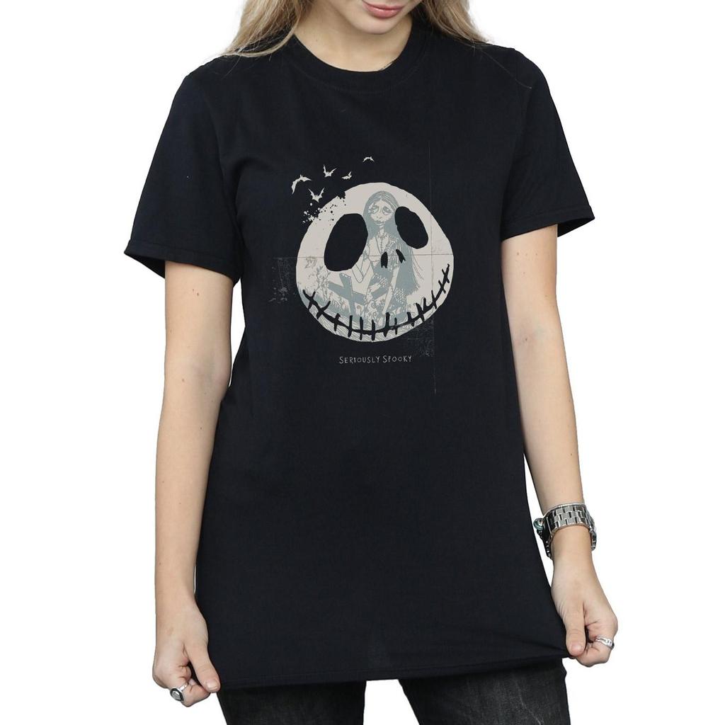 Disney Womens/Ladies Nightmare Before Christmas Seriously Spooky Cotton Boyfriend T-Shirt