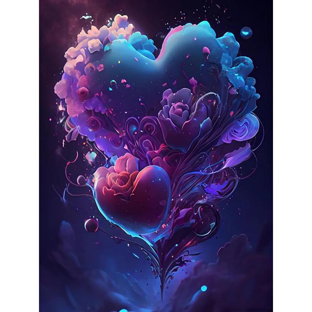 Алмазная картина, полная дрель, красивый цветок любви, круглая алмазная живопись, ручная работа, морской плюшевый мишка, сделай сам, алмазная мозаика, картина, украшение для дома