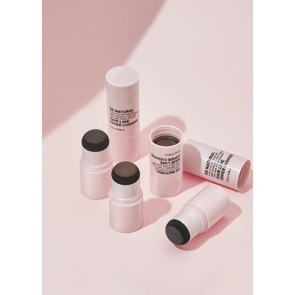 So Natural Hair Line Cover Cushion Natural Black 2.5g – Hairline Concealer, Quick Cover, Korean