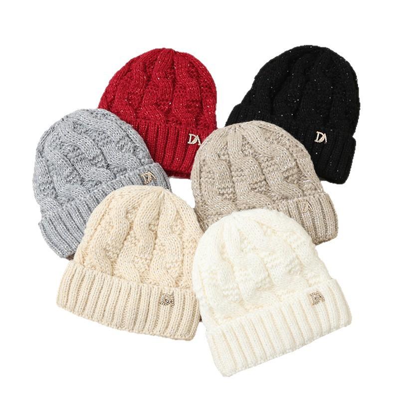 Autumn and Winter Hats for Women Big Head Circumference Solid Color Versatile Knitted Head Hat Ear Protection Warm Pullover Wool Hat