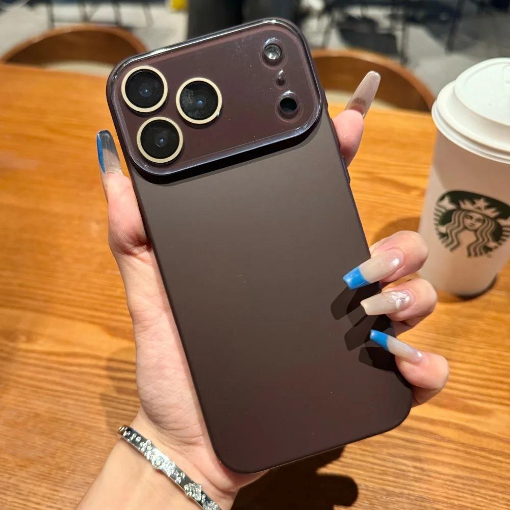 Роскошный полностью стеклянный чехол с защитой объектива камеры, матовый чехол для телефона для iPhone 17 16 15 14 Plus 13 12 Pro Max 17Pro Air, ударопрочный чехол